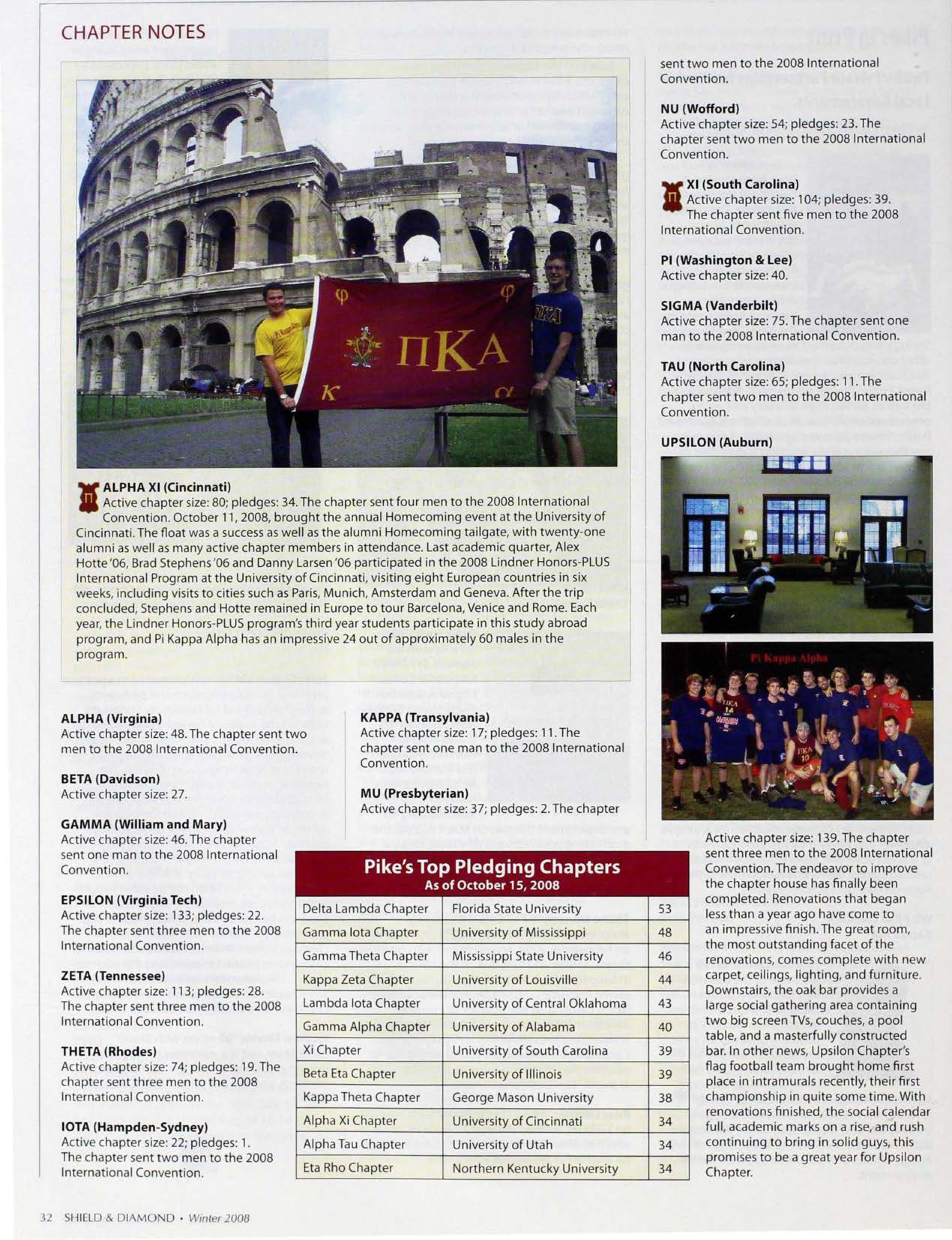 Chapter Notes, Winter 2008